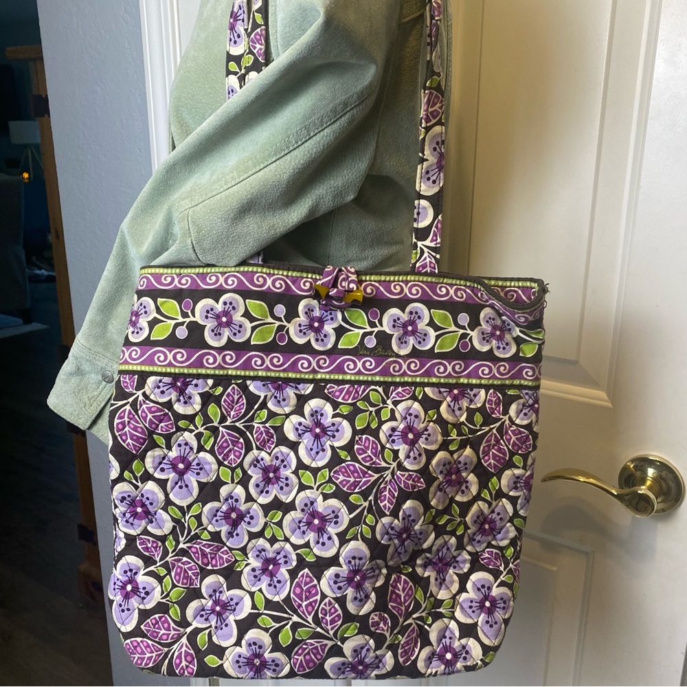 Vintage Y2K Vera Bradley quilted cotton bright floral pattern shoulder bag tote